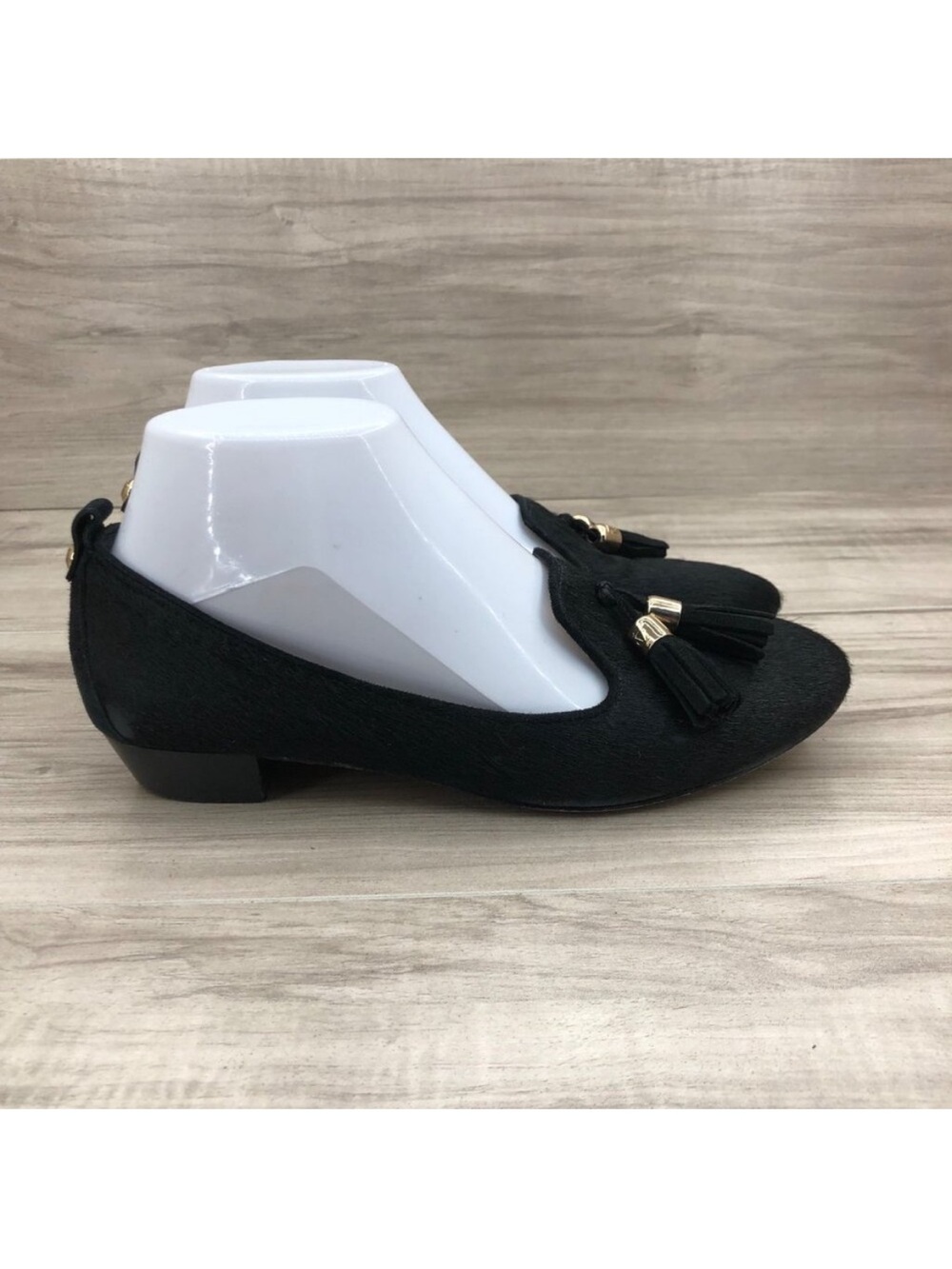 VC Signature Loafers Women's 6.5 Black Calf Hair Slip On Shoes